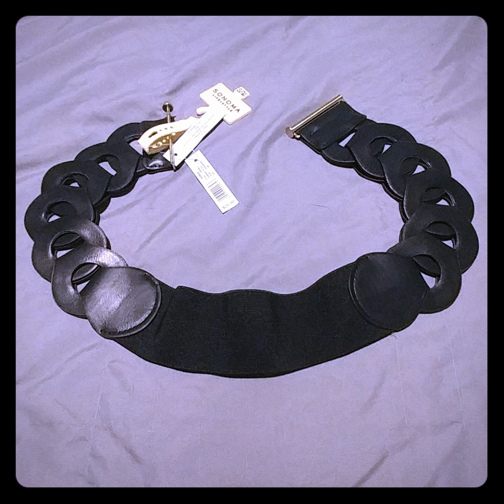 Sonoma Black Faux Leather High Waist Belt
